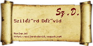 Szilárd Dávid névjegykártya