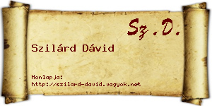 Szilárd Dávid névjegykártya