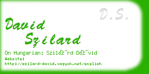 david szilard business card